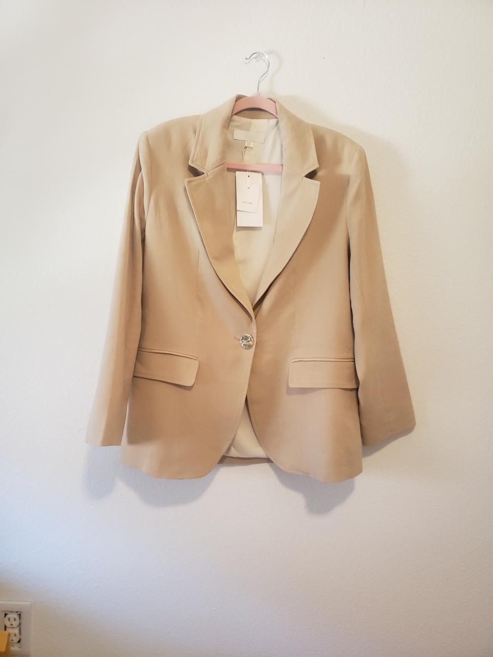 Zara Single-Button Beige Blazer